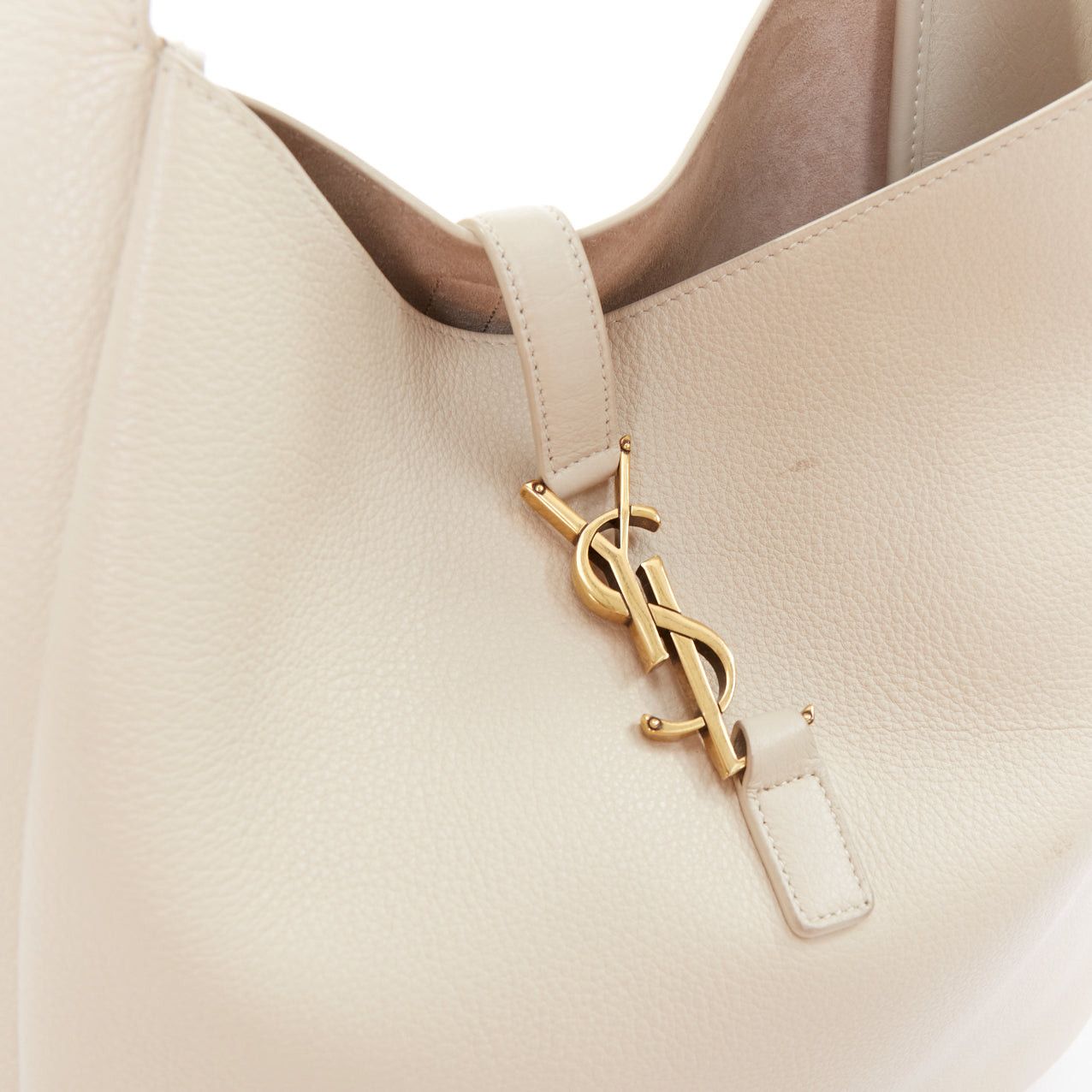 Saint Laurent Paris SAINT LAURENT 2024 Le 5 a 7 off white supple calfskin YSL logo Large hobo tote bag Size ONE SIZE - 7 Thumbnail