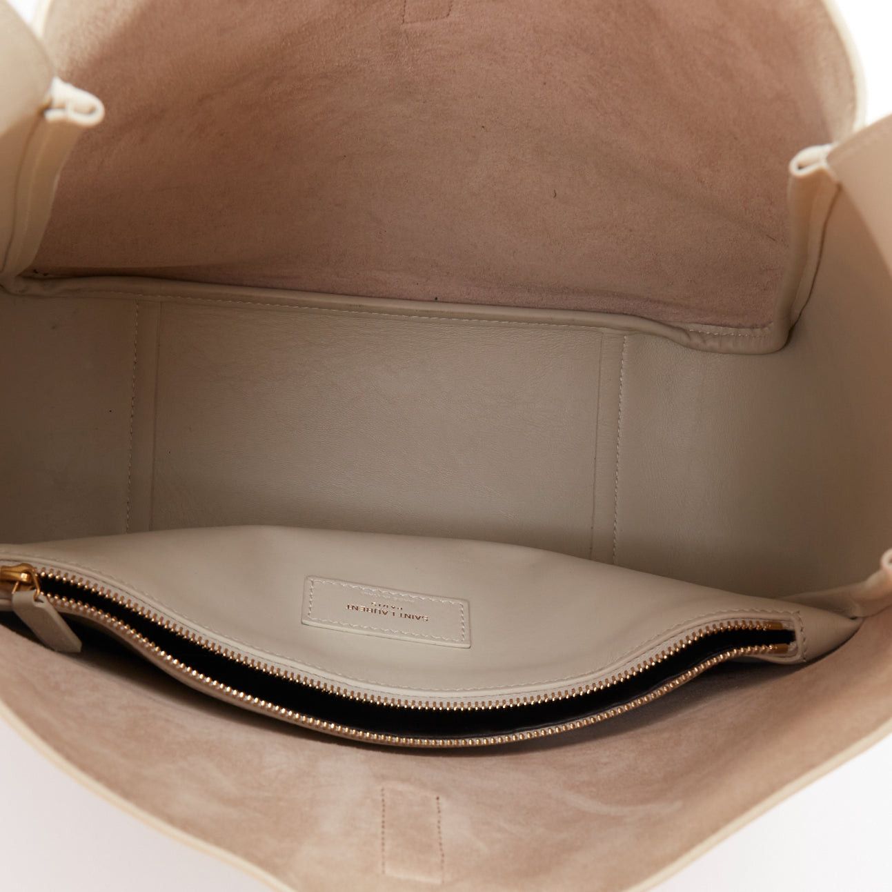 Saint Laurent Paris SAINT LAURENT 2024 Le 5 a 7 off white supple calfskin YSL logo Large hobo tote bag Size ONE SIZE - 9 Thumbnail