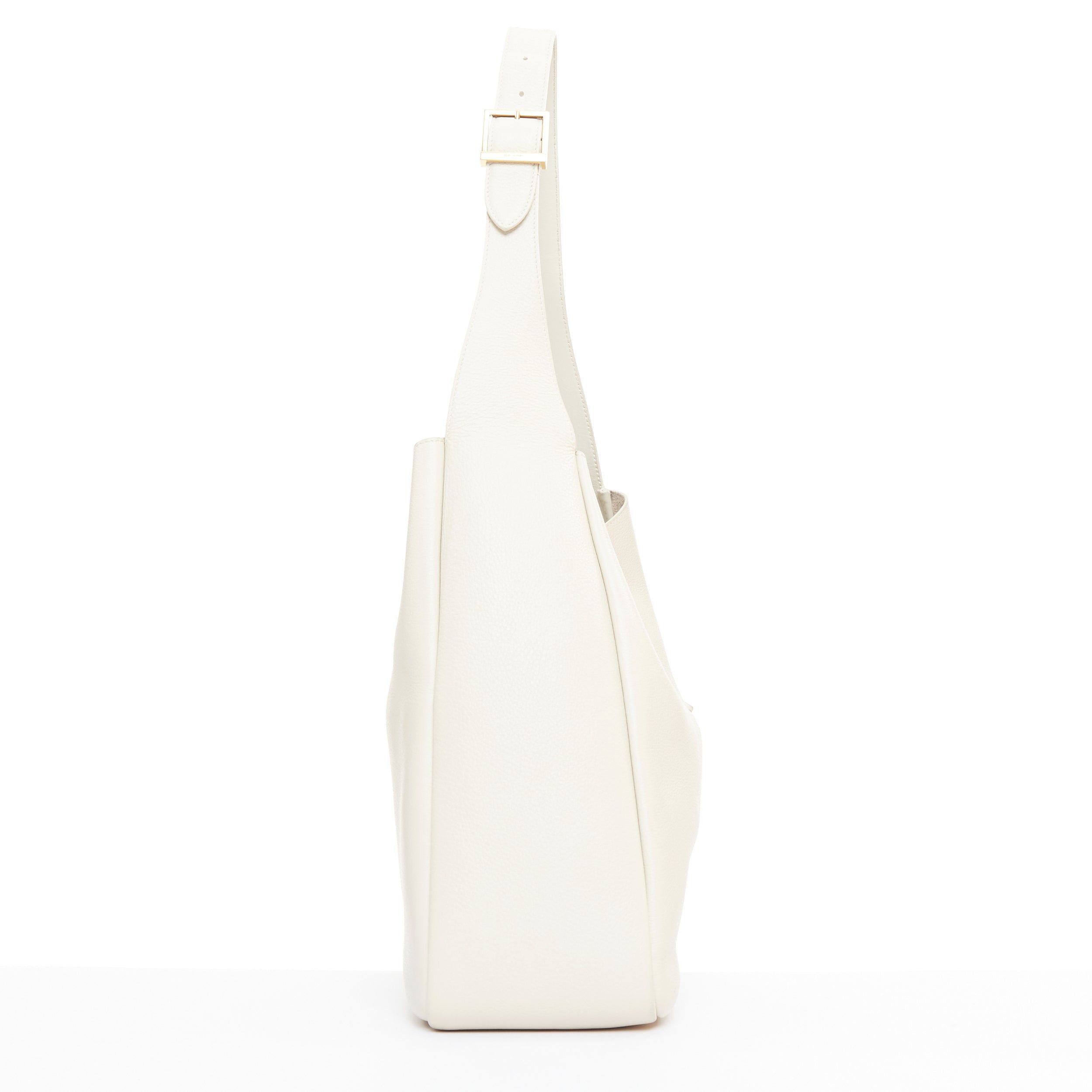 Saint Laurent Paris SAINT LAURENT 2024 Le 5 a 7 off white supple calfskin YSL logo Large hobo tote bag Size ONE SIZE - 4 Thumbnail