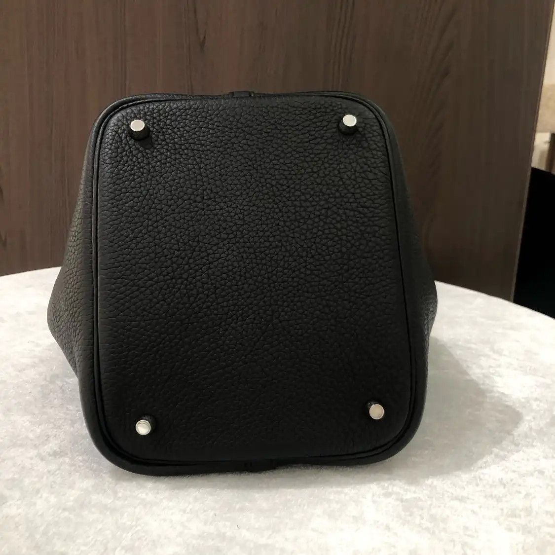 Hermes Hermes Picotin 22 black Clemence cowhide leather picotin handbag silver hardware Size ONE SIZE - 5 Thumbnail