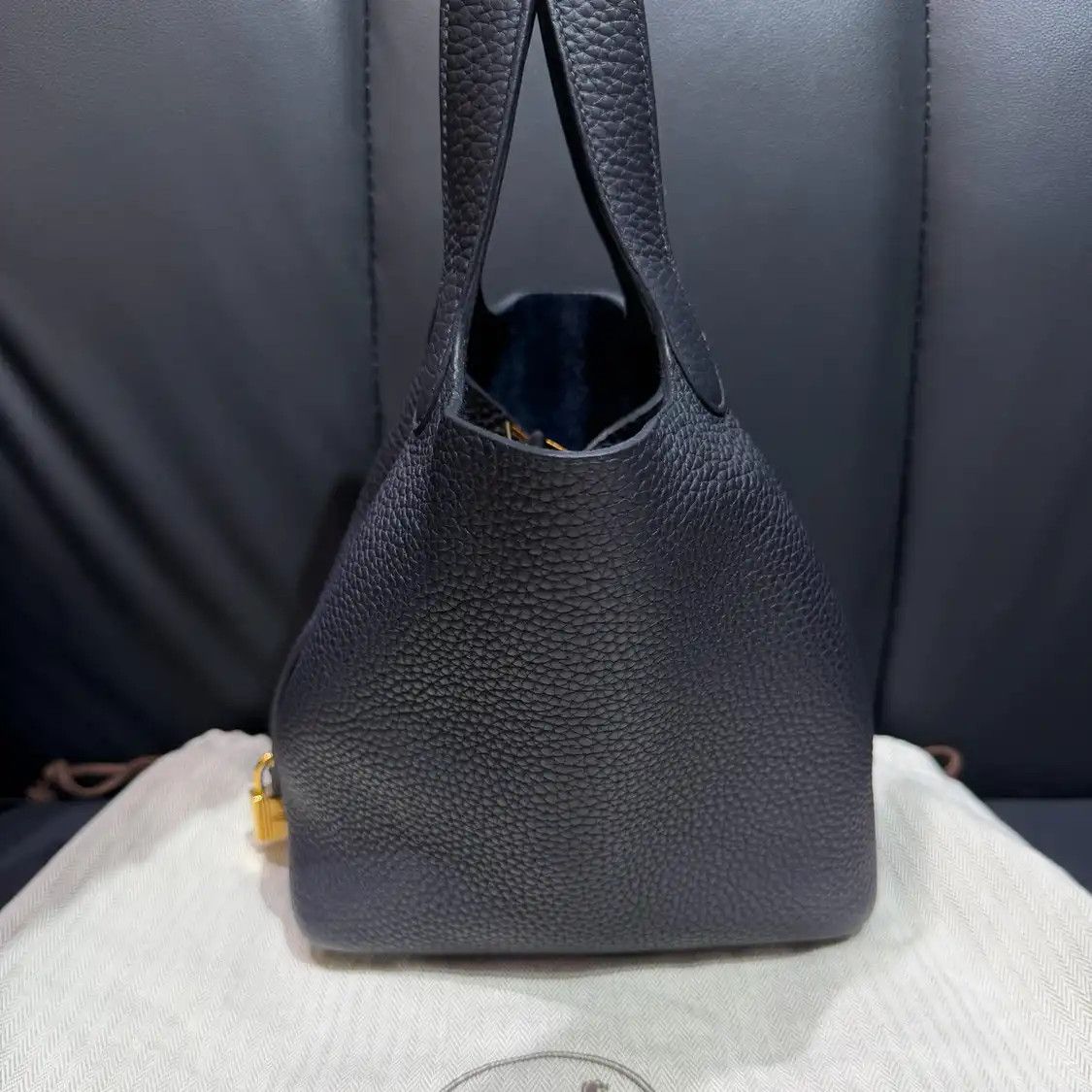 Hermes Hermes Picotin Lock ice blue Clemence cowhide leather picotin handbag gold hardw Size ONE SIZE - 3 Thumbnail