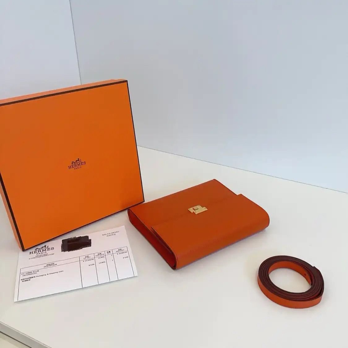 Hermes Hermes Clic 16 orange cowhide leather crossbody bag silver hardware B Size ONE SIZE - 6 Thumbnail