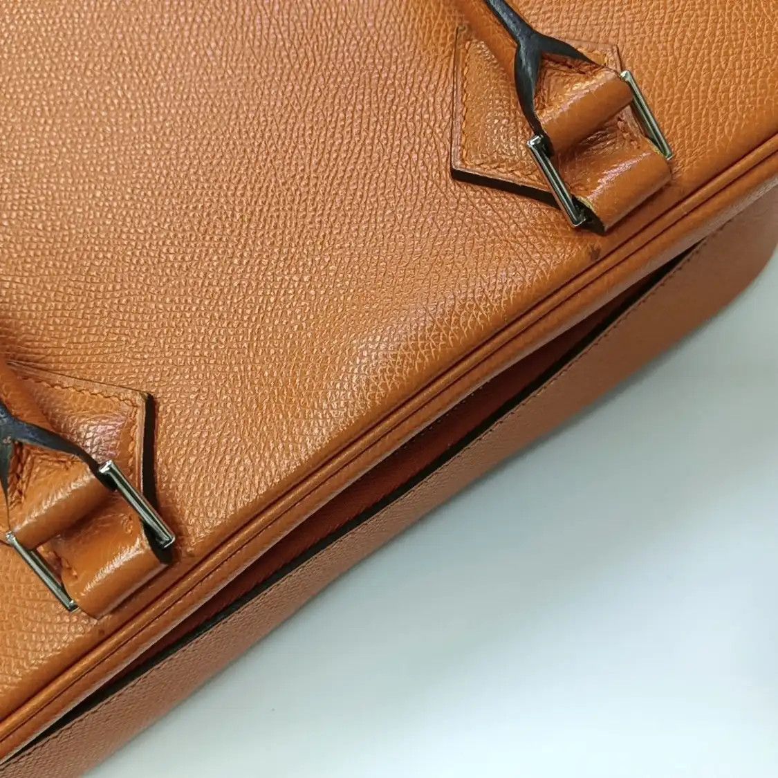 Hermes Hermes Plume 28 Hermes orange Epsom cowhide leather handbag silver hardware Size ONE SIZE - 13 Thumbnail