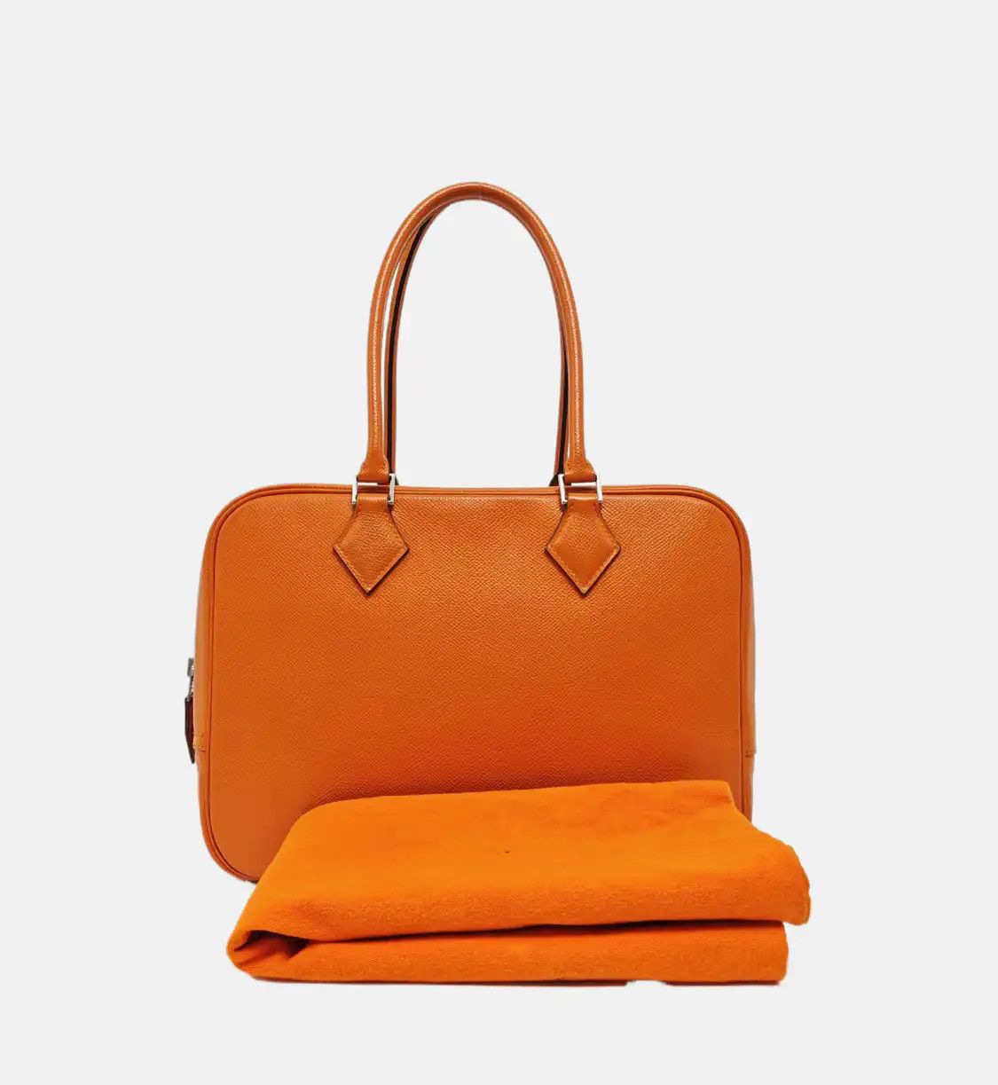 Hermes Hermes Plume 28 Hermes orange Epsom cowhide leather handbag silver hardware Size ONE SIZE - 8 Thumbnail