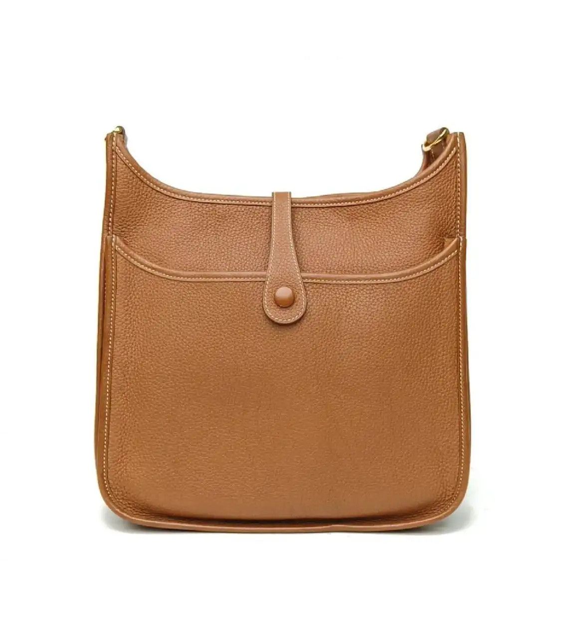 Hermes Hermes Evelyne Small Gold Brown Clemence cowhide leather shoulder bag gold hardw Size ONE SIZE - 4 Thumbnail