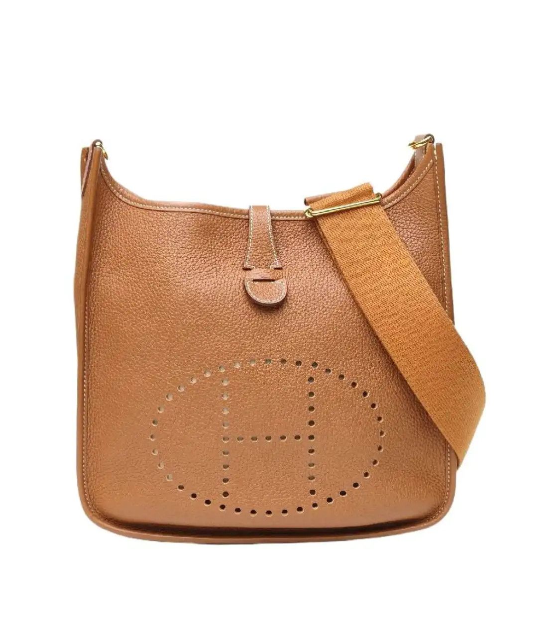 Hermes Hermes Evelyne Small Gold Brown Clemence cowhide leather shoulder bag gold hardw Size ONE SIZE - 2 Thumbnail