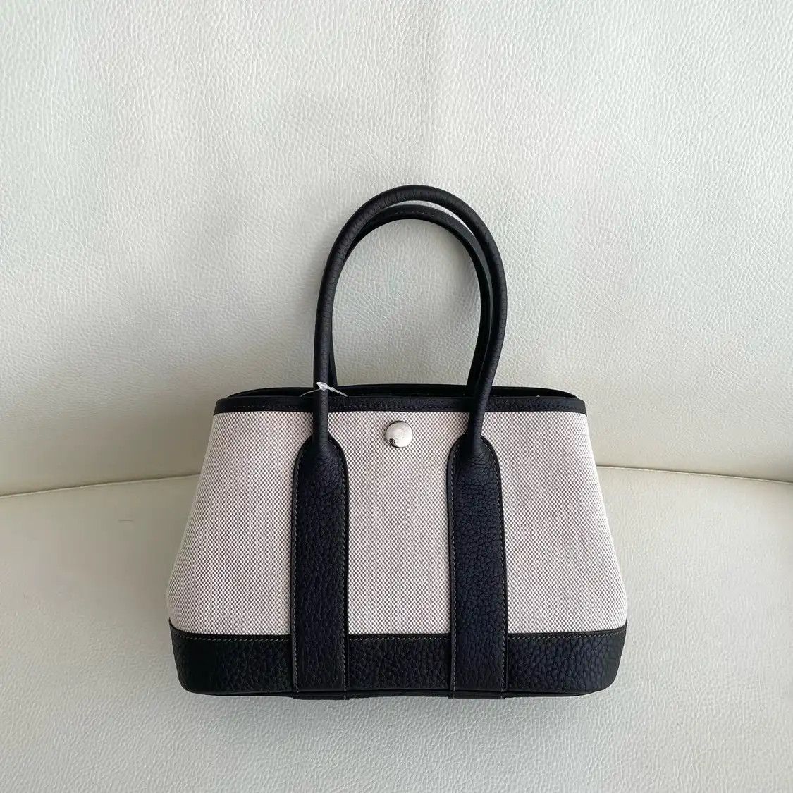 Hermes Hermes Garden Party mini milkshake white canvas Garden Party handbag silver hard Size ONE SIZE - 2 Thumbnail