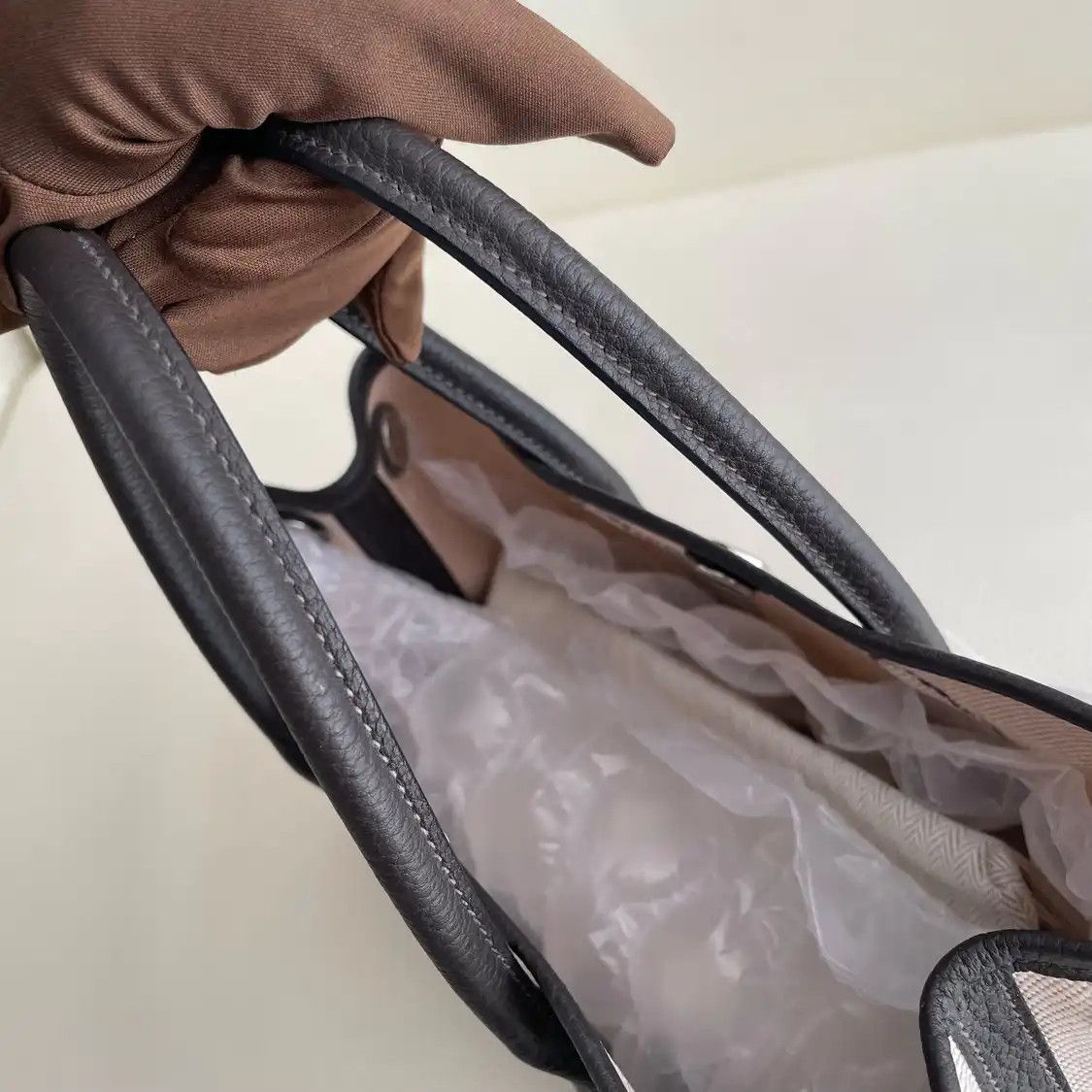 Hermes Hermes Garden Party mini milkshake white canvas Garden Party handbag silver hard Size ONE SIZE - 8 Thumbnail