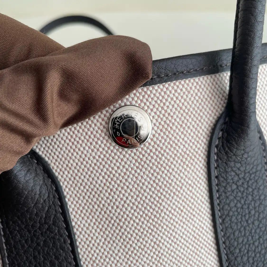 Hermes Hermes Garden Party mini milkshake white canvas Garden Party handbag silver hard Size ONE SIZE - 10 Thumbnail