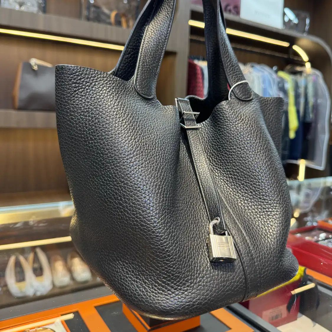 Hermes Hermes Picotin Lock 22 black Clemence cowhide leather picotin handbag black hard Size ONE SIZE - 2 Thumbnail