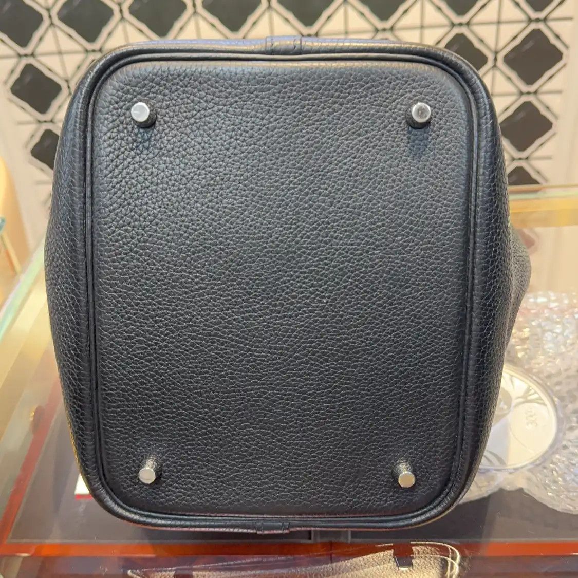 Hermes Hermes Picotin Lock 22 black Clemence cowhide leather picotin handbag black hard Size ONE SIZE - 5 Thumbnail
