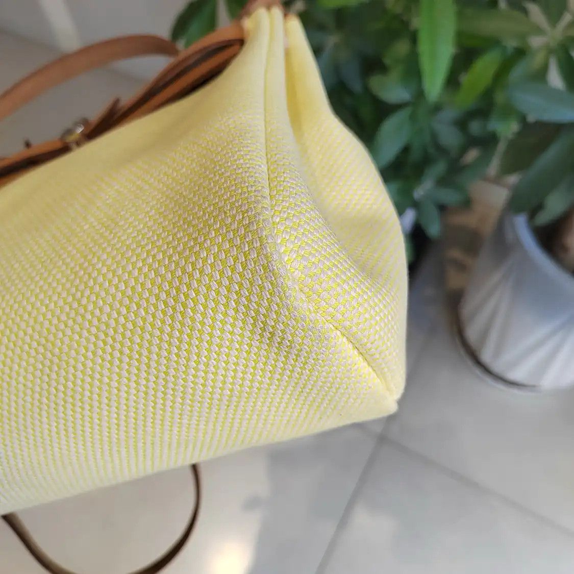 Hermes Hermes Herbag 31 yellow canvas Garden Party crossbody bag silver hardware D Size ONE SIZE - 14 Thumbnail