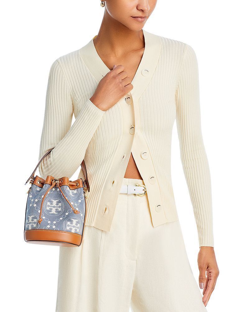 Tory Burch Refurbished Mini Monogram Denim Bucket Bag Size ONE SIZE - 3 Thumbnail