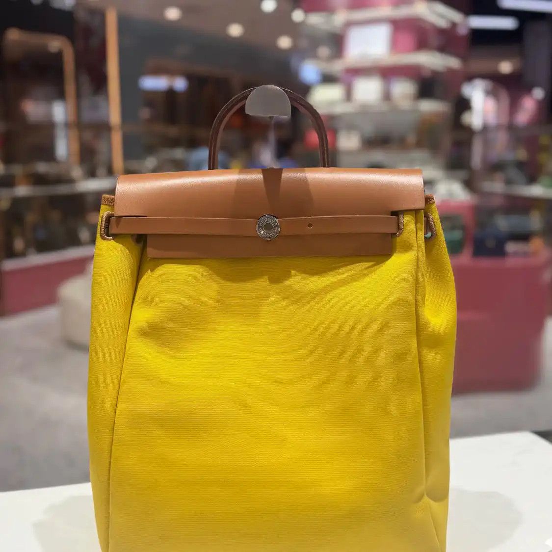 Hermes Hermes Herbag Naples yellow canvas handbag silver hardware Z Size ONE SIZE - 2 Thumbnail