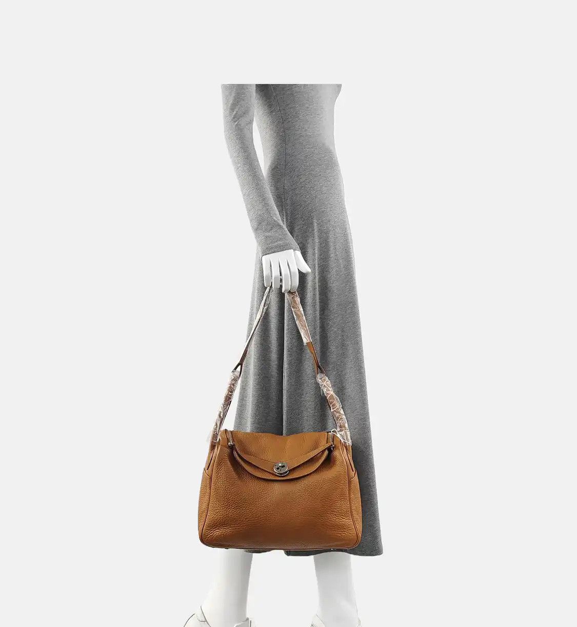 Hermes Hermes Lindy 30 Gold Brown Clemence cowhide leather Lindy bag shoulder bag handb Size ONE SIZE - 2 Thumbnail