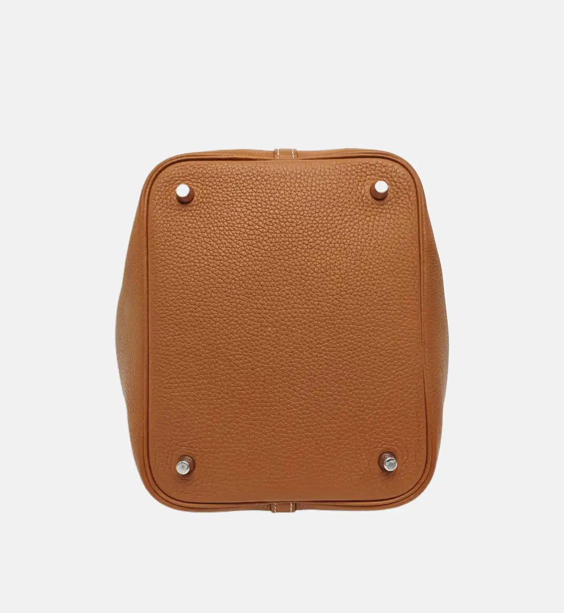 Hermes Hermes Picotin Lock 22 Gold Brown Clemence cowhide leather picotin handbag silve Size ONE SIZE - 6 Thumbnail