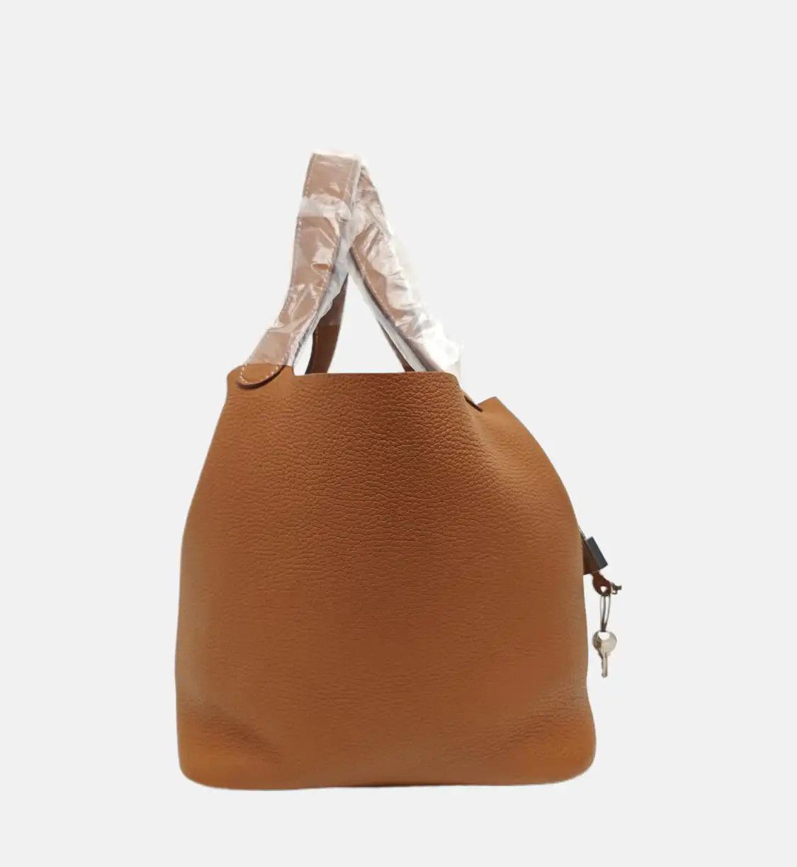 Hermes Hermes Picotin Lock 22 Gold Brown Clemence cowhide leather picotin handbag silve Size ONE SIZE - 4 Thumbnail