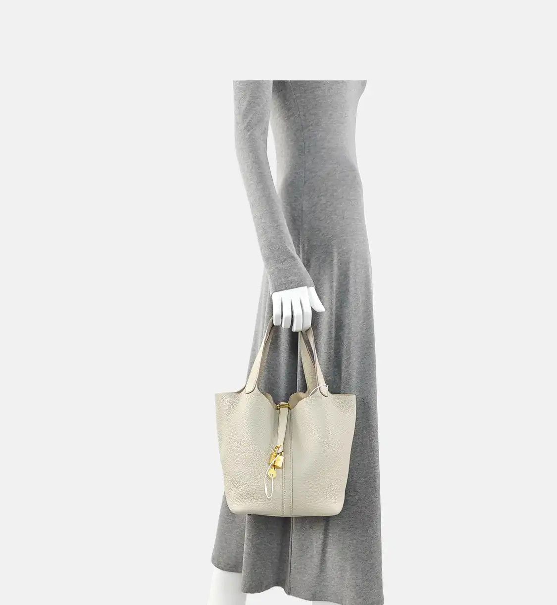 Hermes Hermes Picotin Lock 22 milkshake white Clemence cowhide leather picotin handbag Size ONE SIZE - 2 Thumbnail