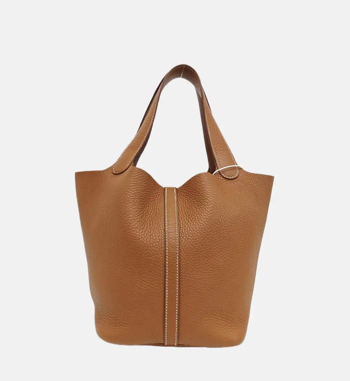 Hermes Hermes Picotin Lock 22 Gold Brown Clemence cowhide leather picotin handbag silve Size ONE SIZE - 5 Thumbnail