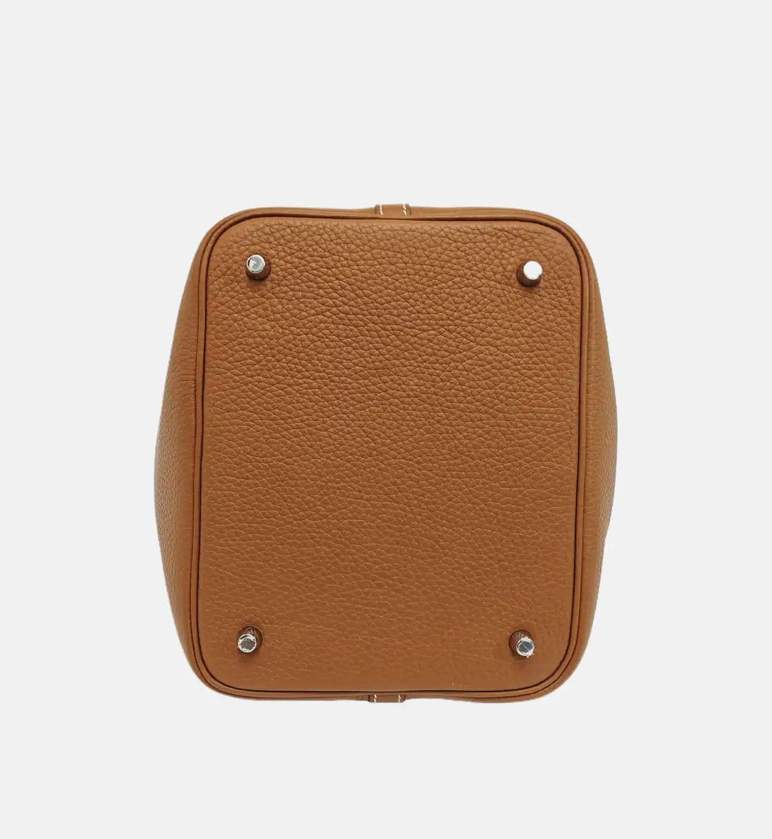 Hermes Hermes Picotin Lock 22 Gold Brown Clemence cowhide leather picotin handbag silve Size ONE SIZE - 6 Thumbnail
