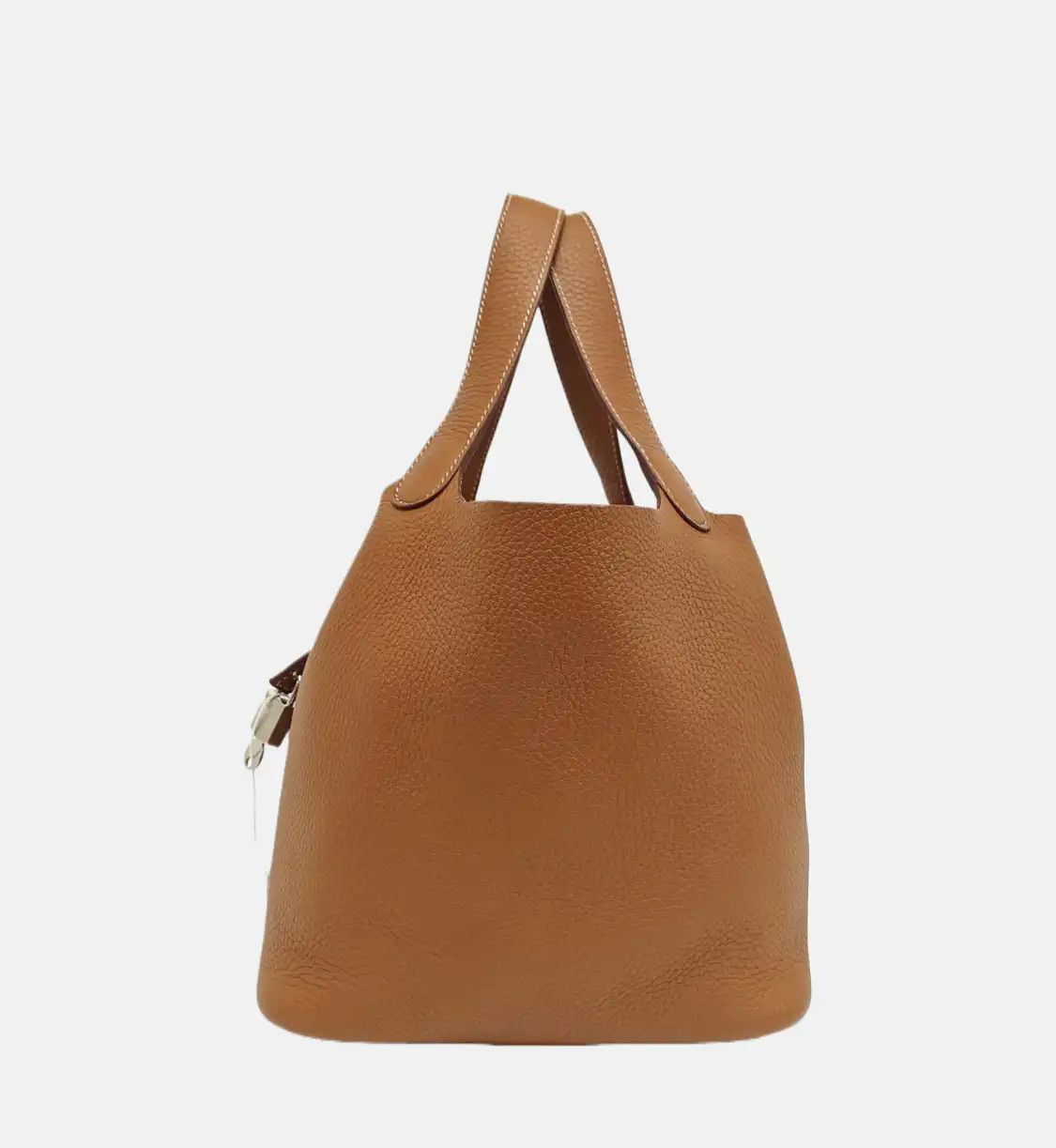 Hermes Hermes Picotin Lock 22 Gold Brown Clemence cowhide leather picotin handbag silve Size ONE SIZE - 3 Thumbnail
