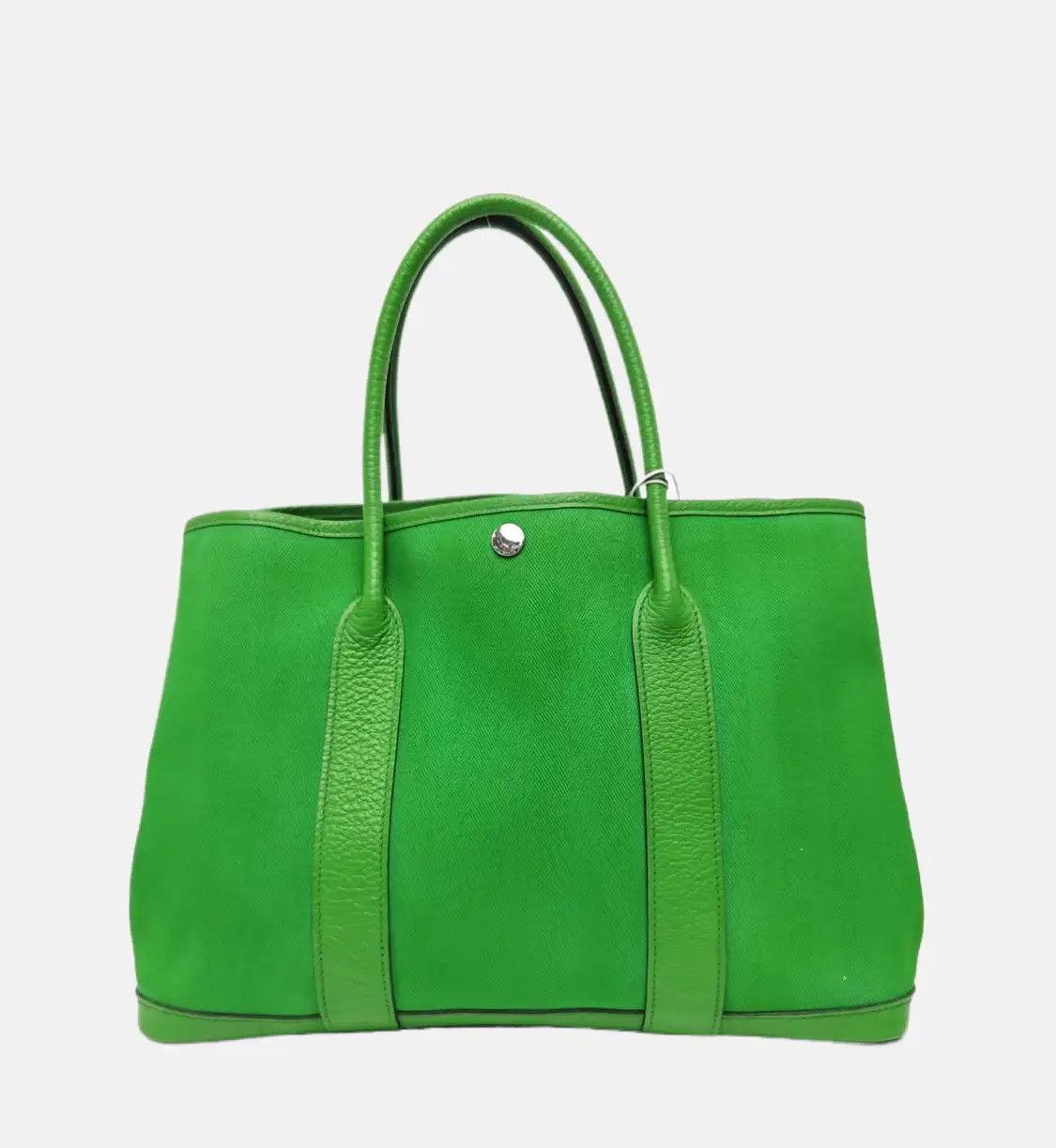Hermes Hermes Garden Party 36 Vert Cactus canvas Garden Party handbag silver hardware Size ONE SIZE - 5 Thumbnail