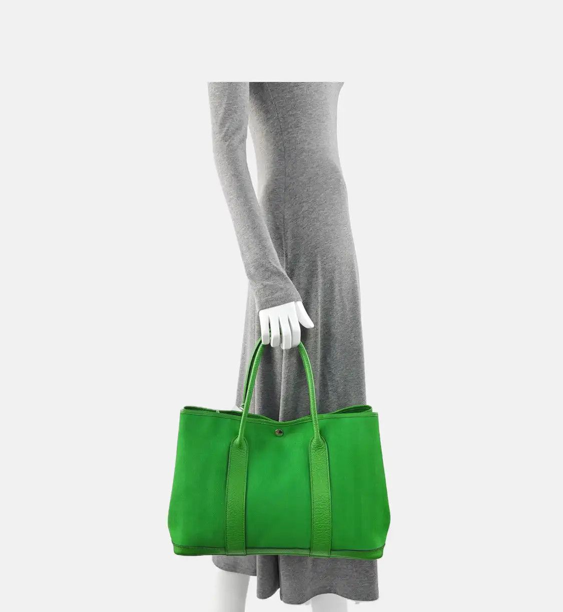 Hermes Hermes Garden Party 36 Vert Cactus canvas Garden Party handbag silver hardware Size ONE SIZE - 2 Thumbnail
