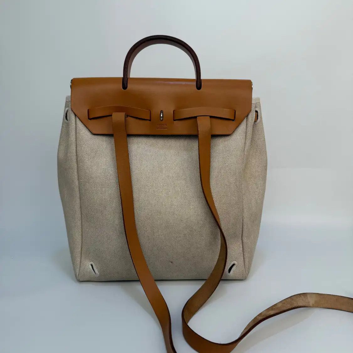 Hermes Hermes Herbag Craie canvas shoulder bag silver hardware Size ONE SIZE - 4 Thumbnail