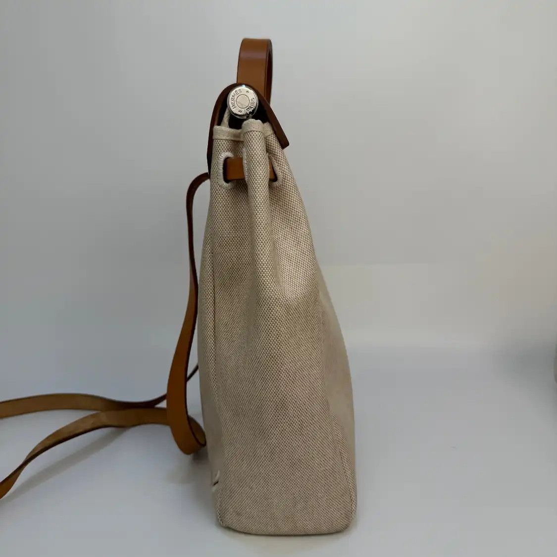 Hermes Hermes Herbag Craie canvas shoulder bag silver hardware Size ONE SIZE - 3 Thumbnail