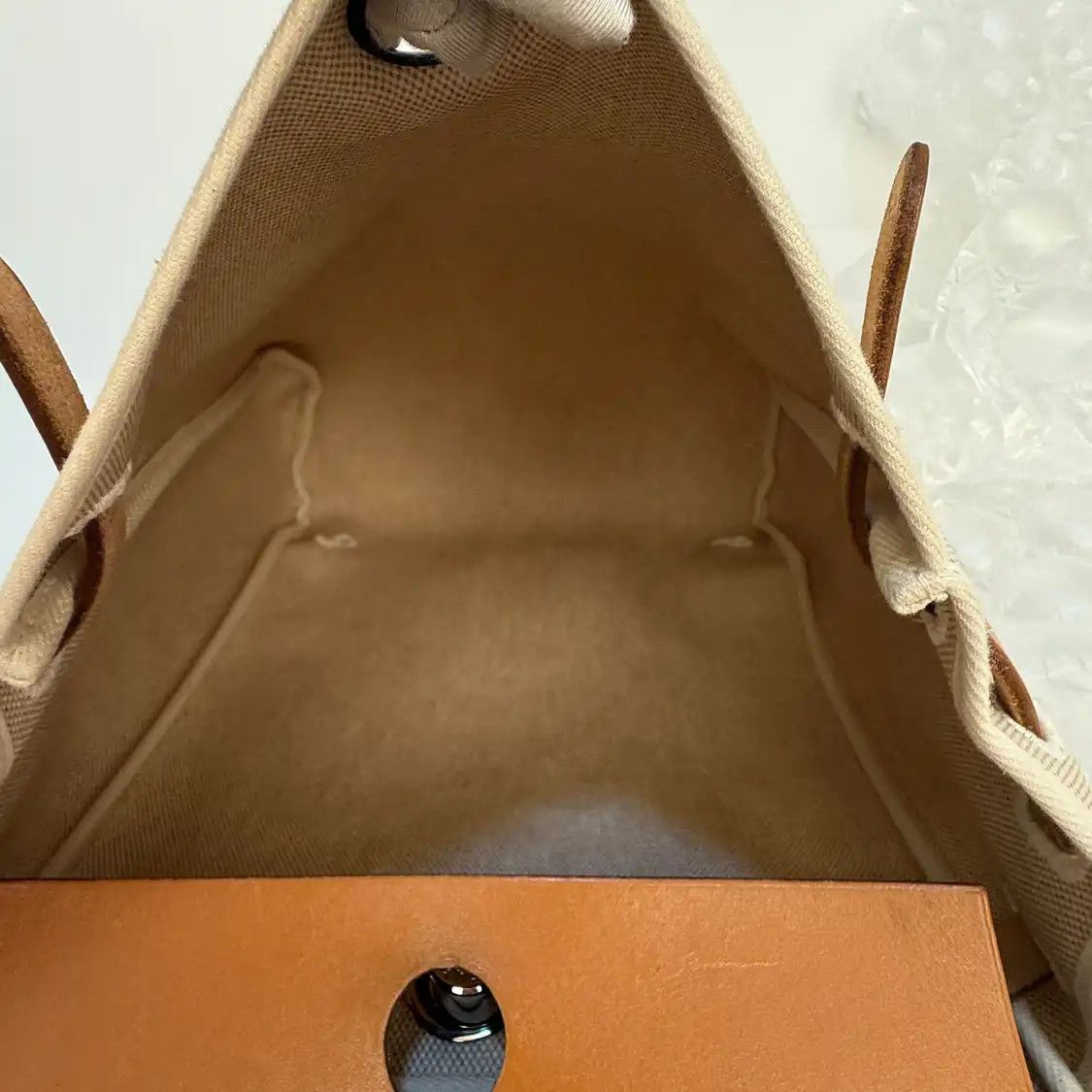 Hermes Hermes Herbag Craie canvas shoulder bag silver hardware Size ONE SIZE - 6 Thumbnail