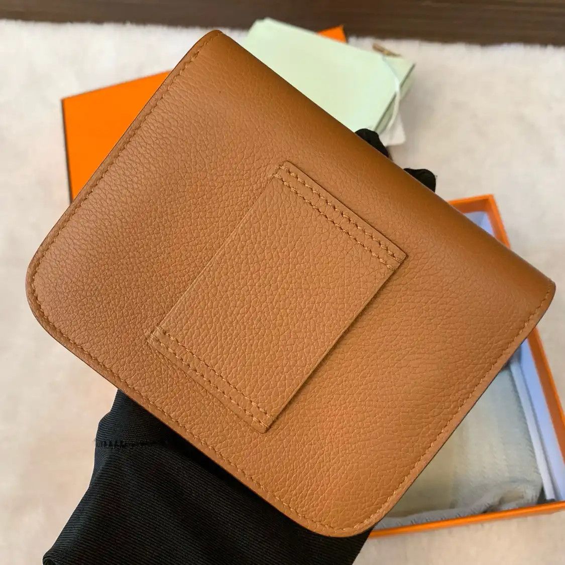 Hermes Hermes Constance Slim Gold Brown Evercolor cowhide leather Constance bag shoulde Size ONE SIZE - 5 Thumbnail