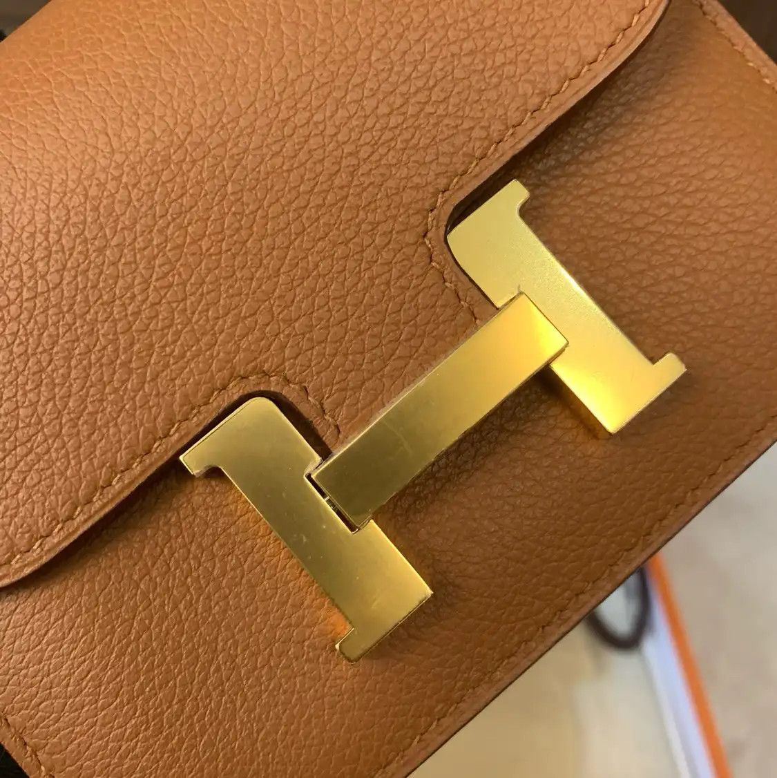 Hermes Hermes Constance Slim Gold Brown Evercolor cowhide leather Constance bag shoulde Size ONE SIZE - 3 Thumbnail