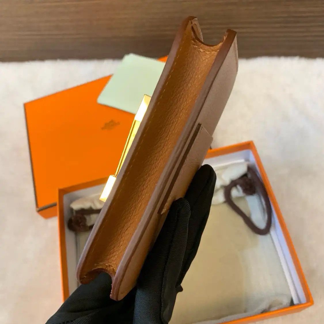 Hermes Hermes Constance Slim Gold Brown Evercolor cowhide leather Constance bag shoulde Size ONE SIZE - 4 Thumbnail