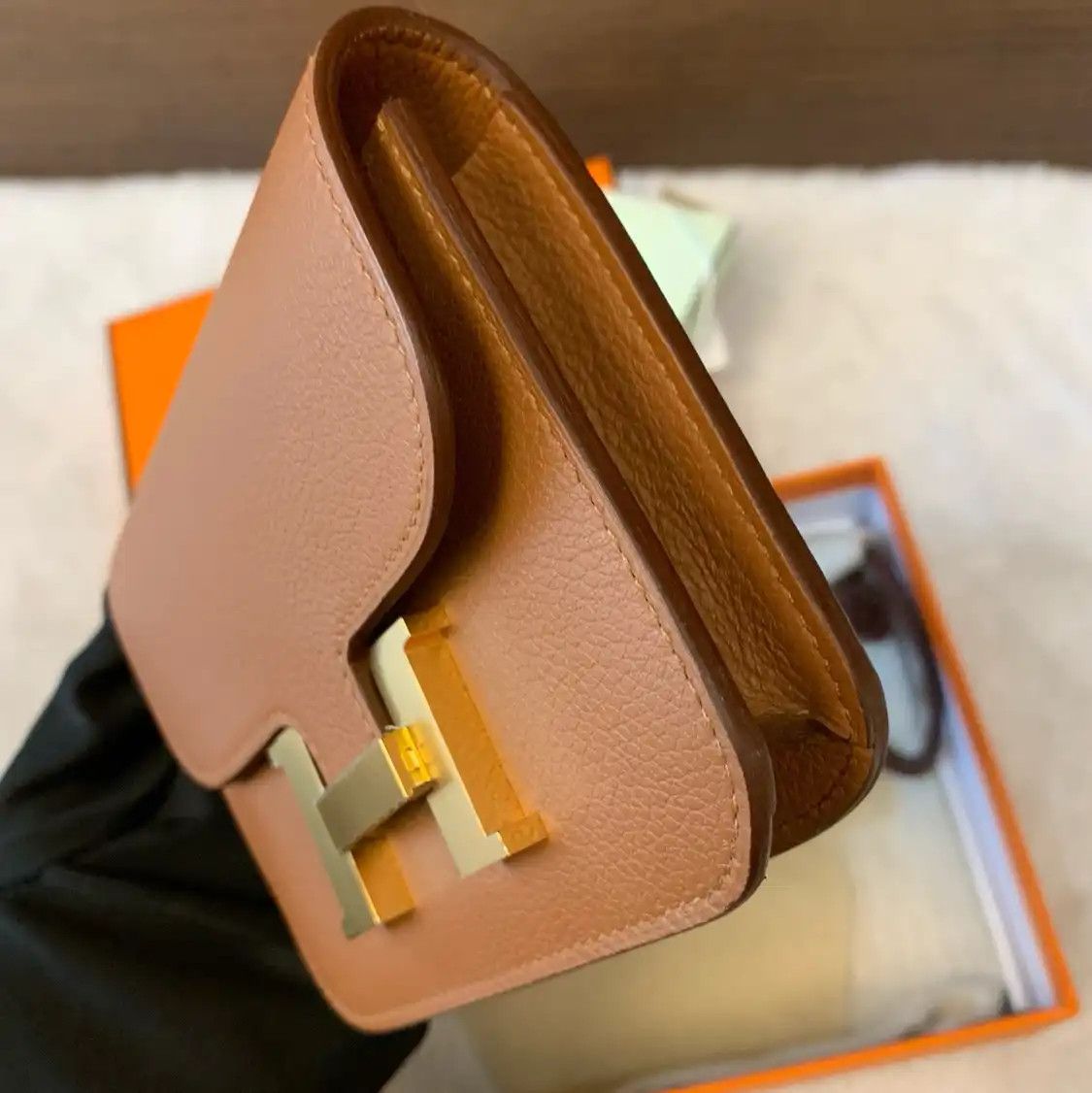 Hermes Hermes Constance Slim Gold Brown Evercolor cowhide leather Constance bag shoulde Size ONE SIZE - 7 Thumbnail