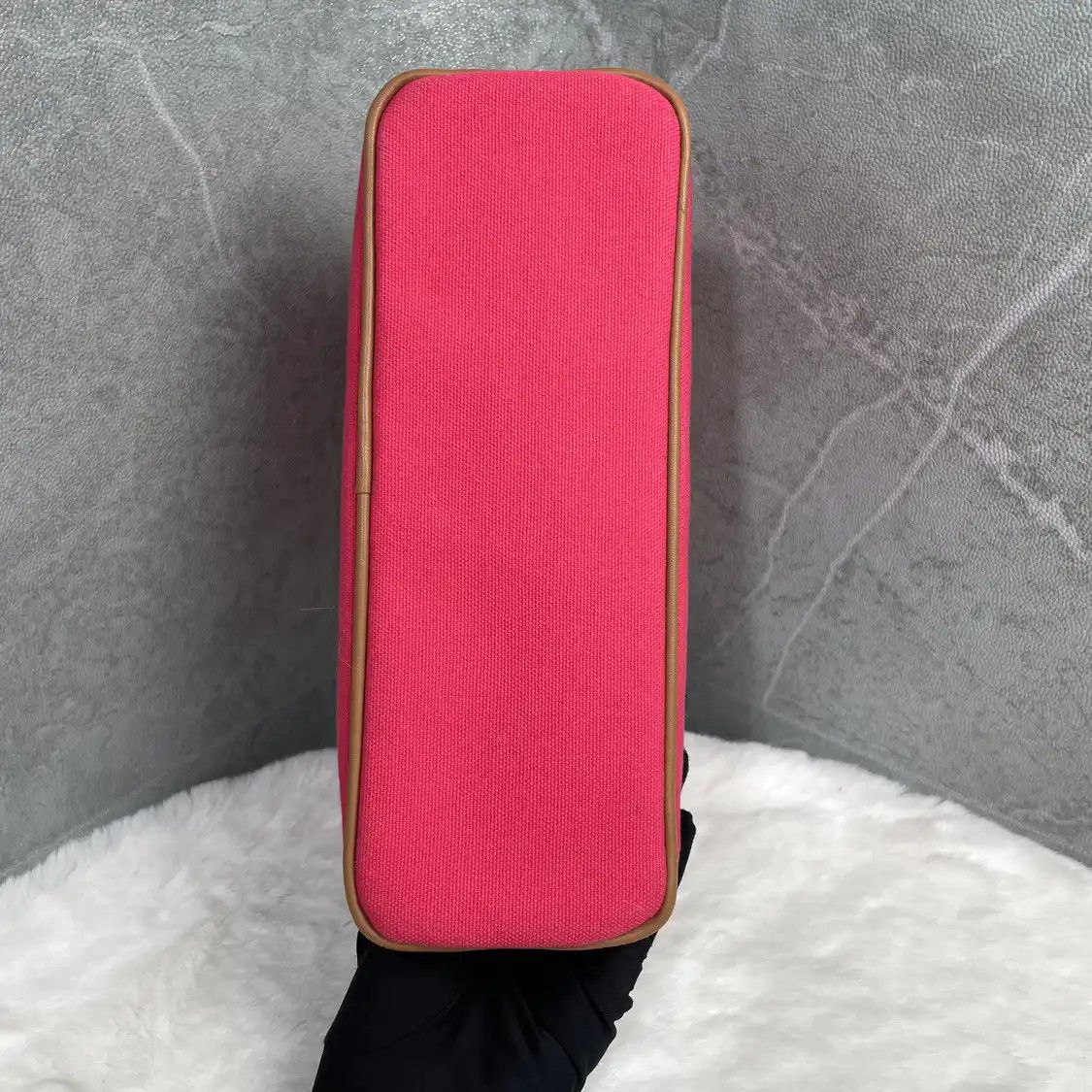 Hermes Hermes Bolide Medium red canvas embroidery clutch silver hardware B Size ONE SIZE - 4 Thumbnail