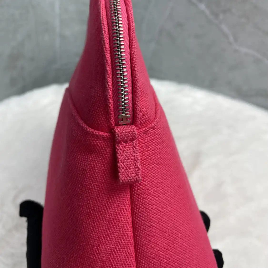 Hermes Hermes Bolide Medium red canvas embroidery clutch silver hardware B Size ONE SIZE - 10 Thumbnail