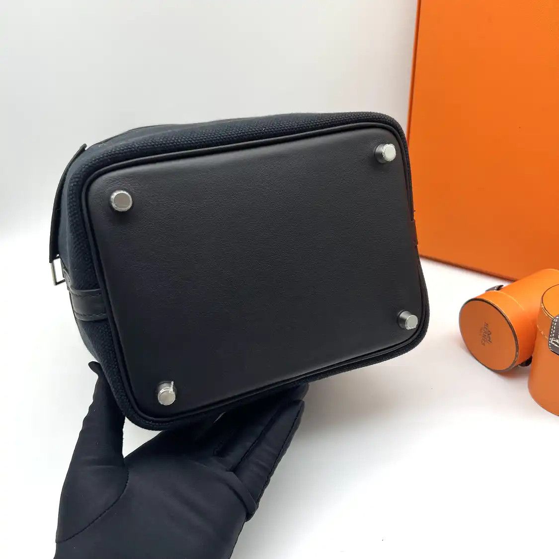 Hermes Hermes Picotin Cargo 18 Midnight Blue canvas picotin handbag silver hardware B Size ONE SIZE - 5 Thumbnail