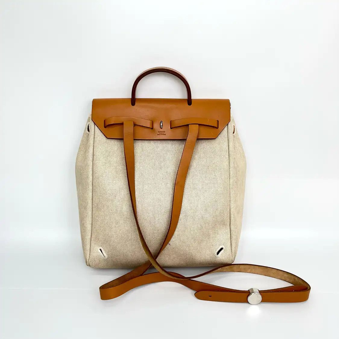 Hermes Hermes Herbag Craie canvas shoulder bag silver hardware Size ONE SIZE - 2 Thumbnail