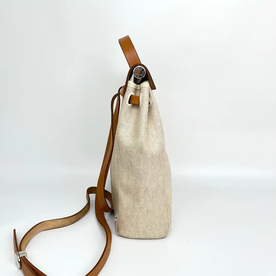 Hermes Hermes Herbag Craie canvas shoulder bag silver hardware Size ONE SIZE - 3 Thumbnail