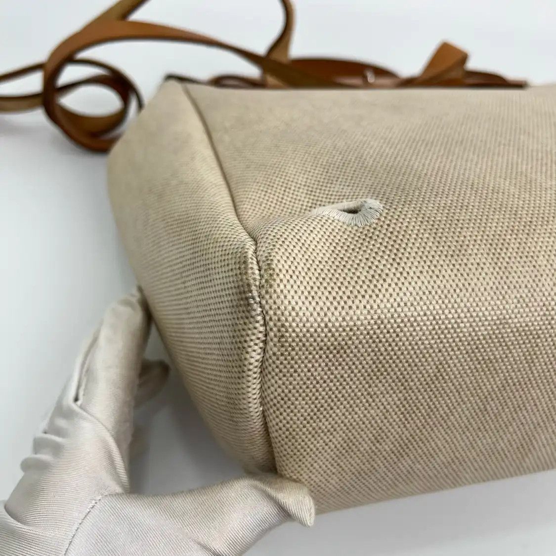 Hermes Hermes Herbag Craie canvas shoulder bag silver hardware Size ONE SIZE - 4 Thumbnail