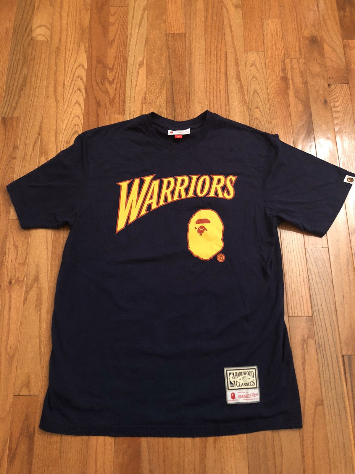 Bape x Mitchell & Ness Warriors Tee Navy