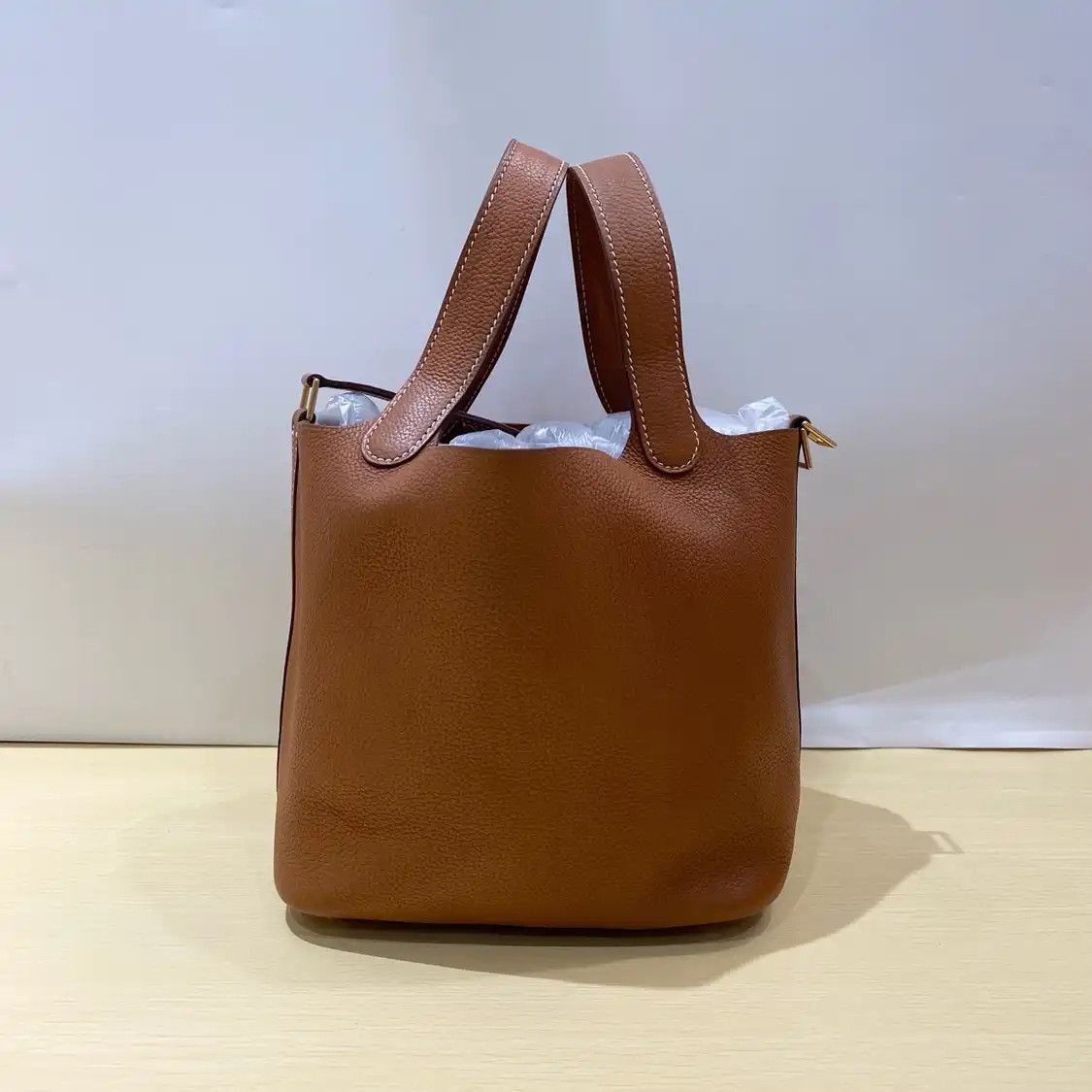 Hermes Hermes Picotin Lock 18 Gold Brown Barenia saddle leather picotin handbag gold ha Size ONE SIZE - 4 Thumbnail