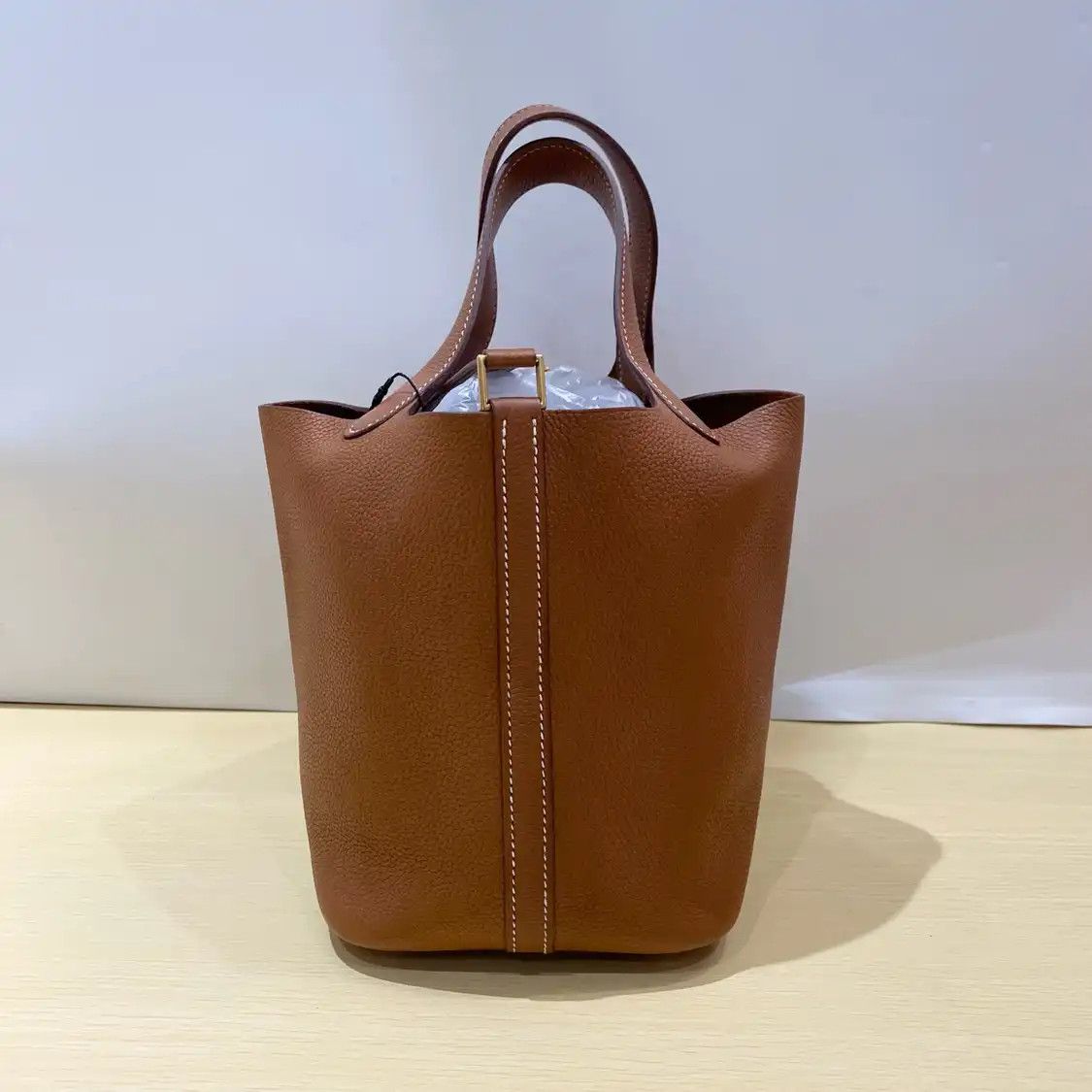 Hermes Hermes Picotin Lock 18 Gold Brown Barenia saddle leather picotin handbag gold ha Size ONE SIZE - 2 Thumbnail