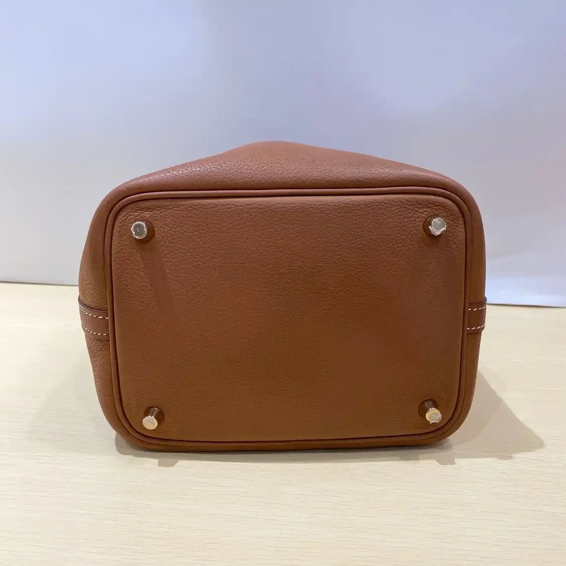 Hermes Hermes Picotin Lock 18 Gold Brown Barenia saddle leather picotin handbag gold ha Size ONE SIZE - 5 Thumbnail