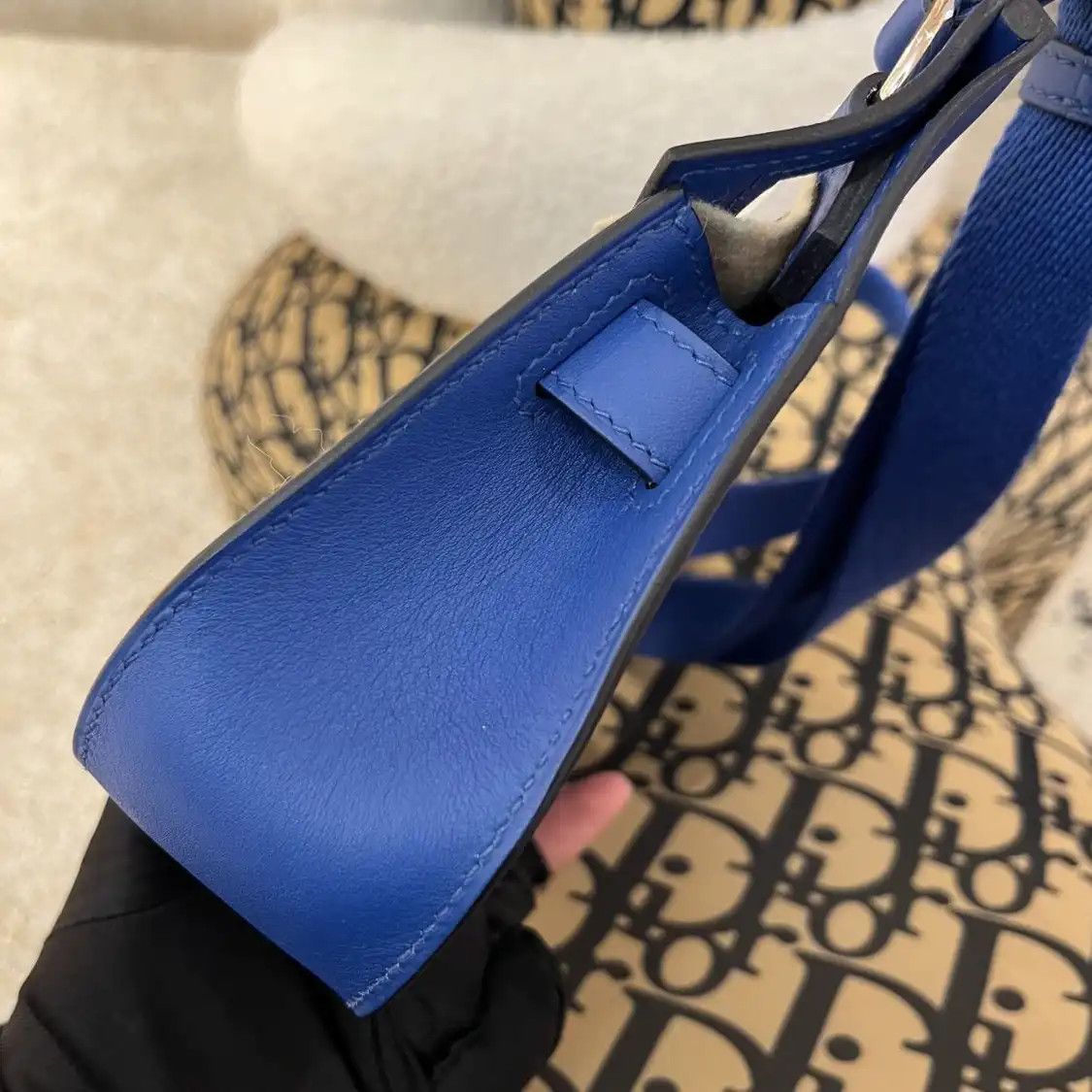 Hermes Hermes Jypsiere mini glazed blue Evercolor cowhide leather Jypsiere bag crossbod Size ONE SIZE - 5 Thumbnail