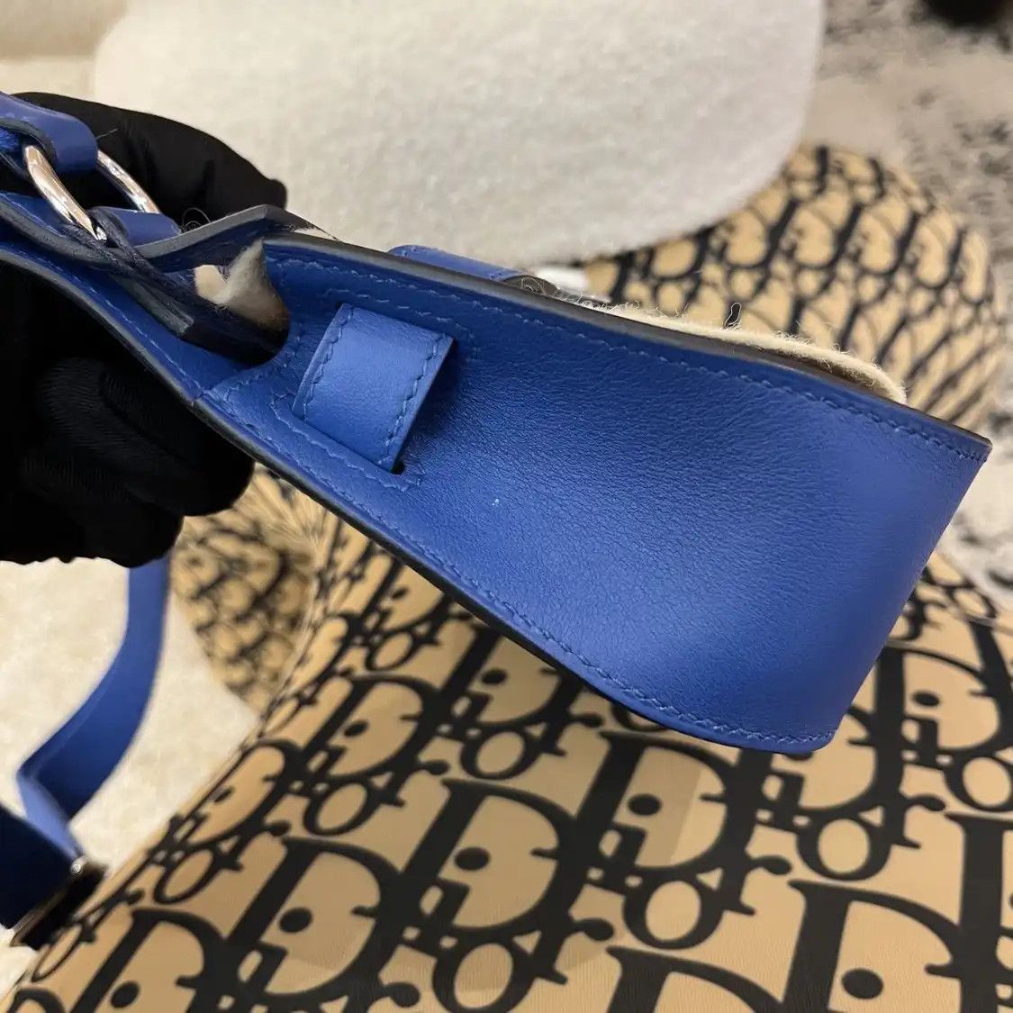 Hermes Hermes Jypsiere mini glazed blue Evercolor cowhide leather Jypsiere bag crossbod Size ONE SIZE - 3 Thumbnail