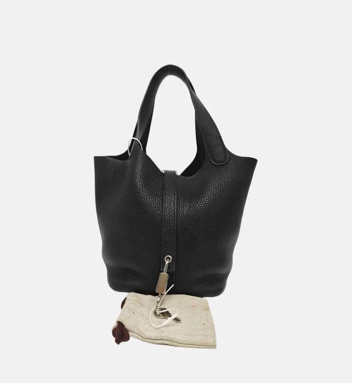 Hermes Hermes Picotin Lock 18 black Clemence cowhide leather picotin handbag silver har Size ONE SIZE - 8 Thumbnail
