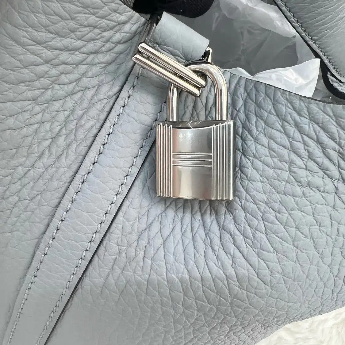 Hermes Hermes Picotin Lock 18 glacier blue Clemence cowhide leather picotin handbag sil Size ONE SIZE - 6 Thumbnail