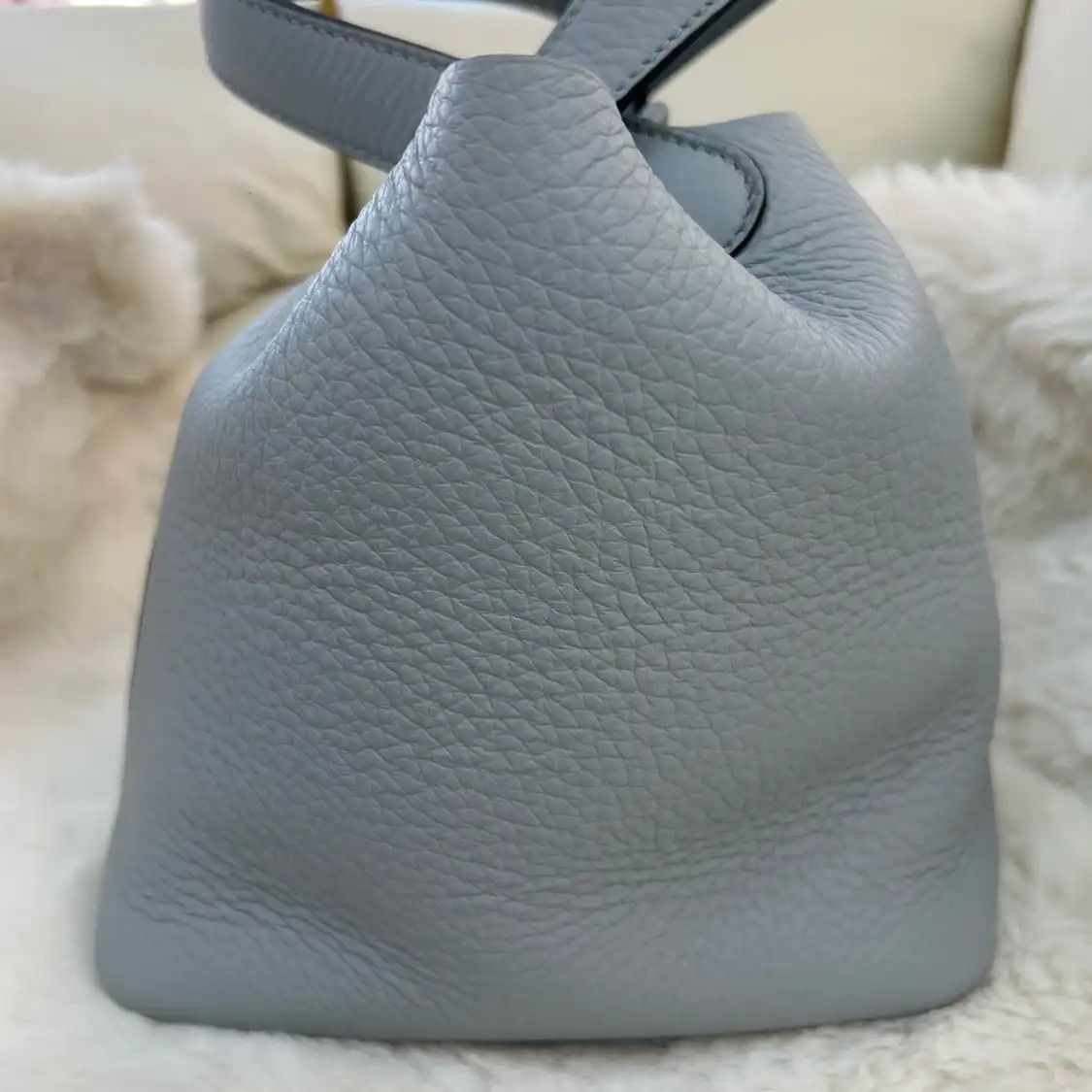 Hermes Hermes Picotin Lock 18 glacier blue Clemence cowhide leather picotin handbag sil Size ONE SIZE - 3 Thumbnail