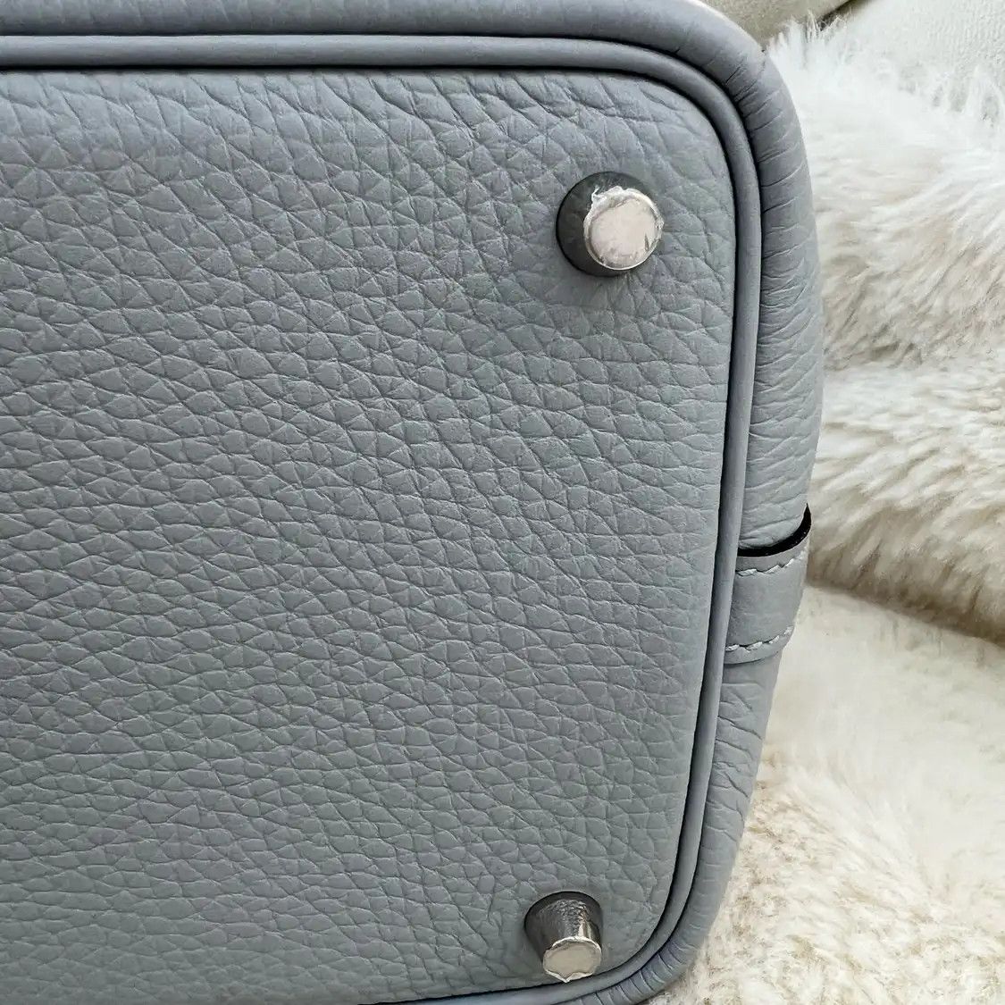 Hermes Hermes Picotin Lock 18 glacier blue Clemence cowhide leather picotin handbag sil Size ONE SIZE - 5 Thumbnail